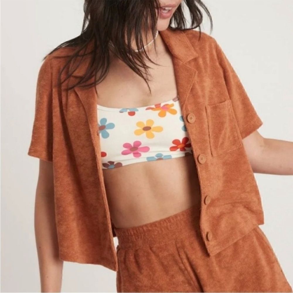 NWT MARINE LAYER Terry Out Resort Shirt in Sierra Size L